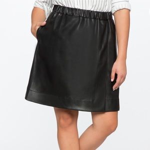 ELOQUII Faux Leather Mini Skater Skirt Plus 24 NEW